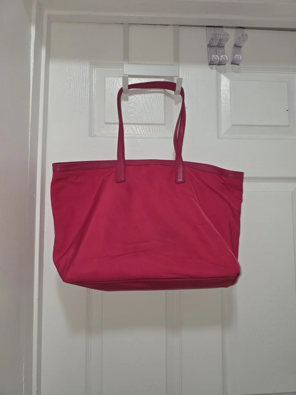 Tory Burch Hot Pink Nylon Tote with Logo Medallion